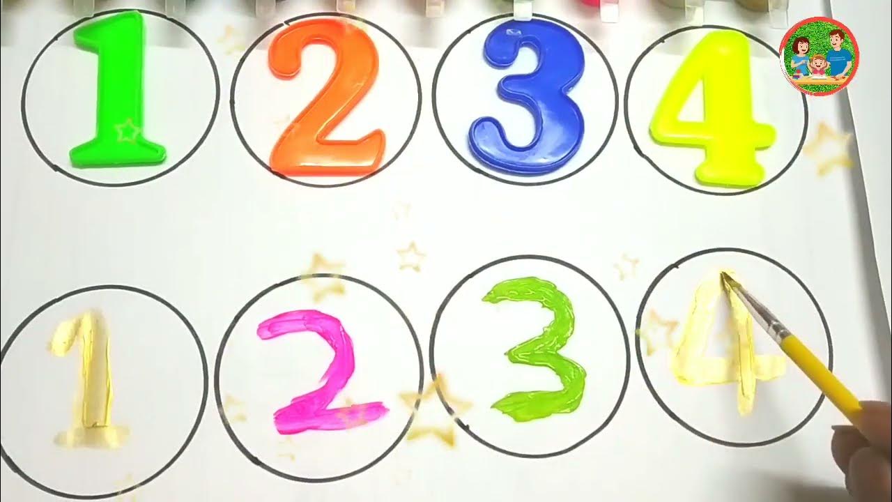 Learn Numbers| 1234|1 one, 2 two, 3 three, 4 four| VIP PIN Kiddos - YouTube