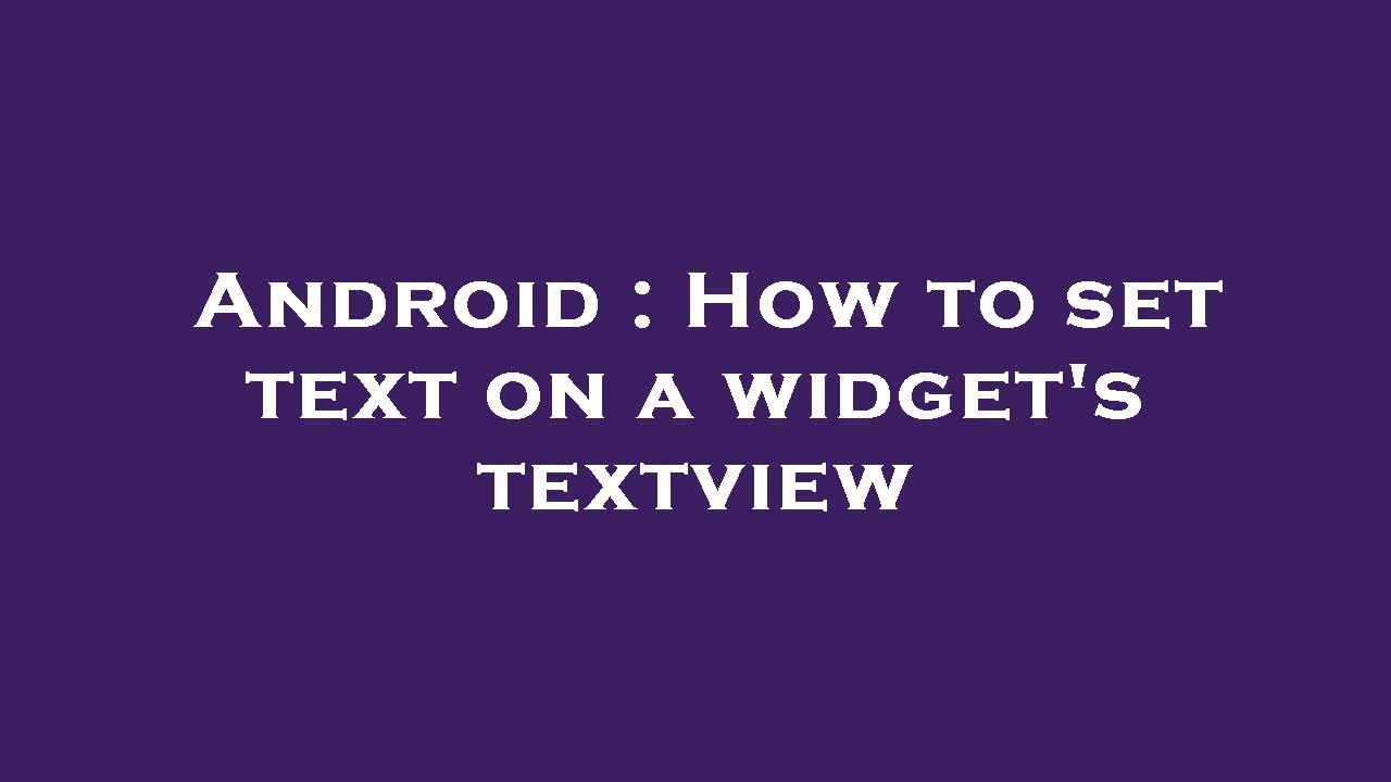 Android How To Set String Array Into A Single Textview – EBSOY