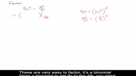 College Algebra - Section R - Video 5 - Factoring Difference of Squares
