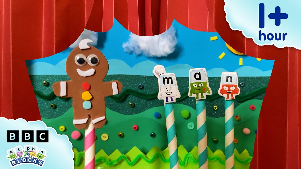 Puppet Show Storytime - The Gingerbread Man | Learn to Read & Spell Compilation | Alphablocks