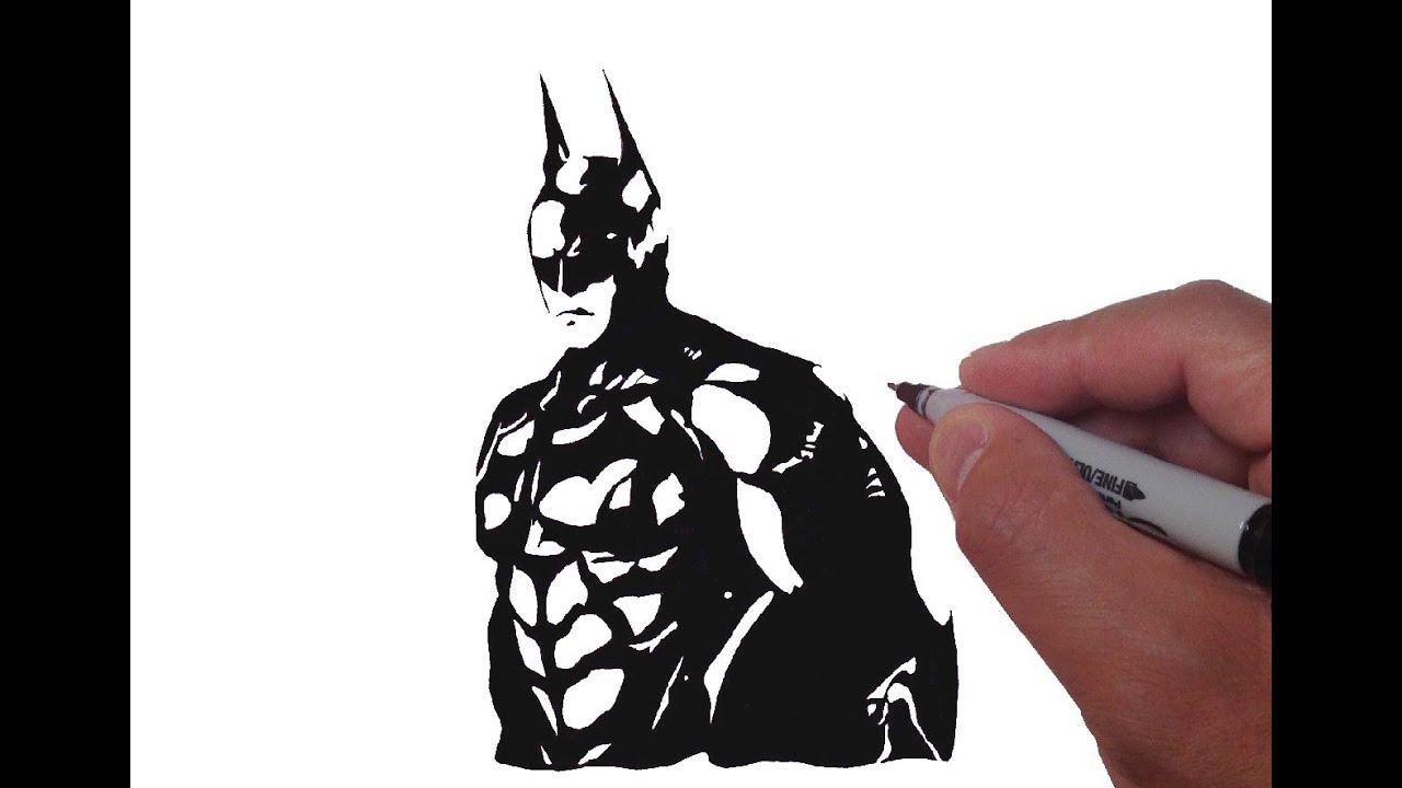 How To Draw Batman In Black White Youtube