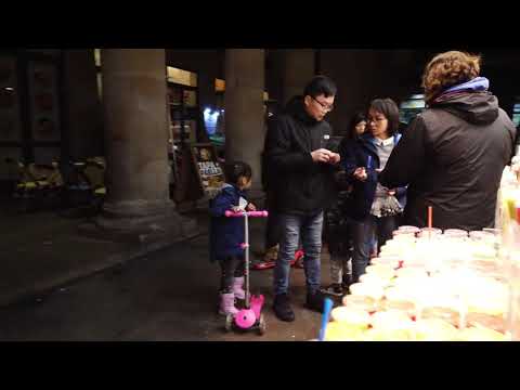 BARCELONA walking streets   Portal de l'Àngel to LA RAMBLA