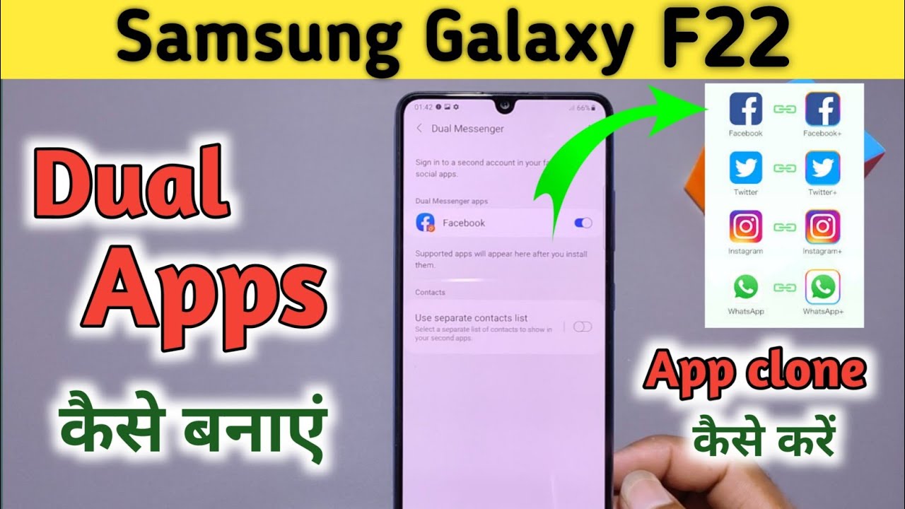 How To Create Dual App in Samsung F22, How To Create Clone App in