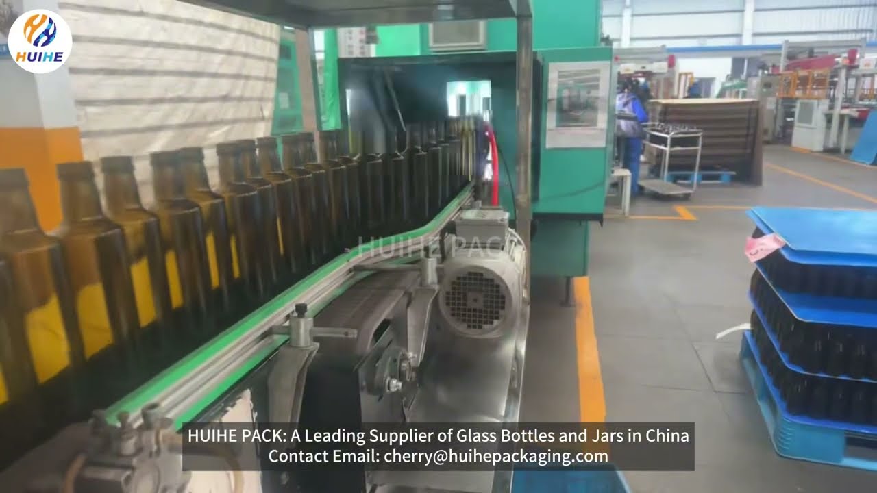 Green Glass Olive Oil Bottle Production | Factory Tour by HUIHE Packaging