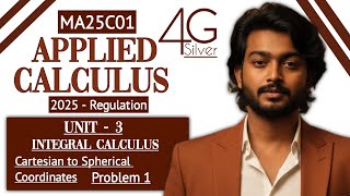 Change of variables from Cartesian to Spherical coordinates problem in tamil | Applied Calculus