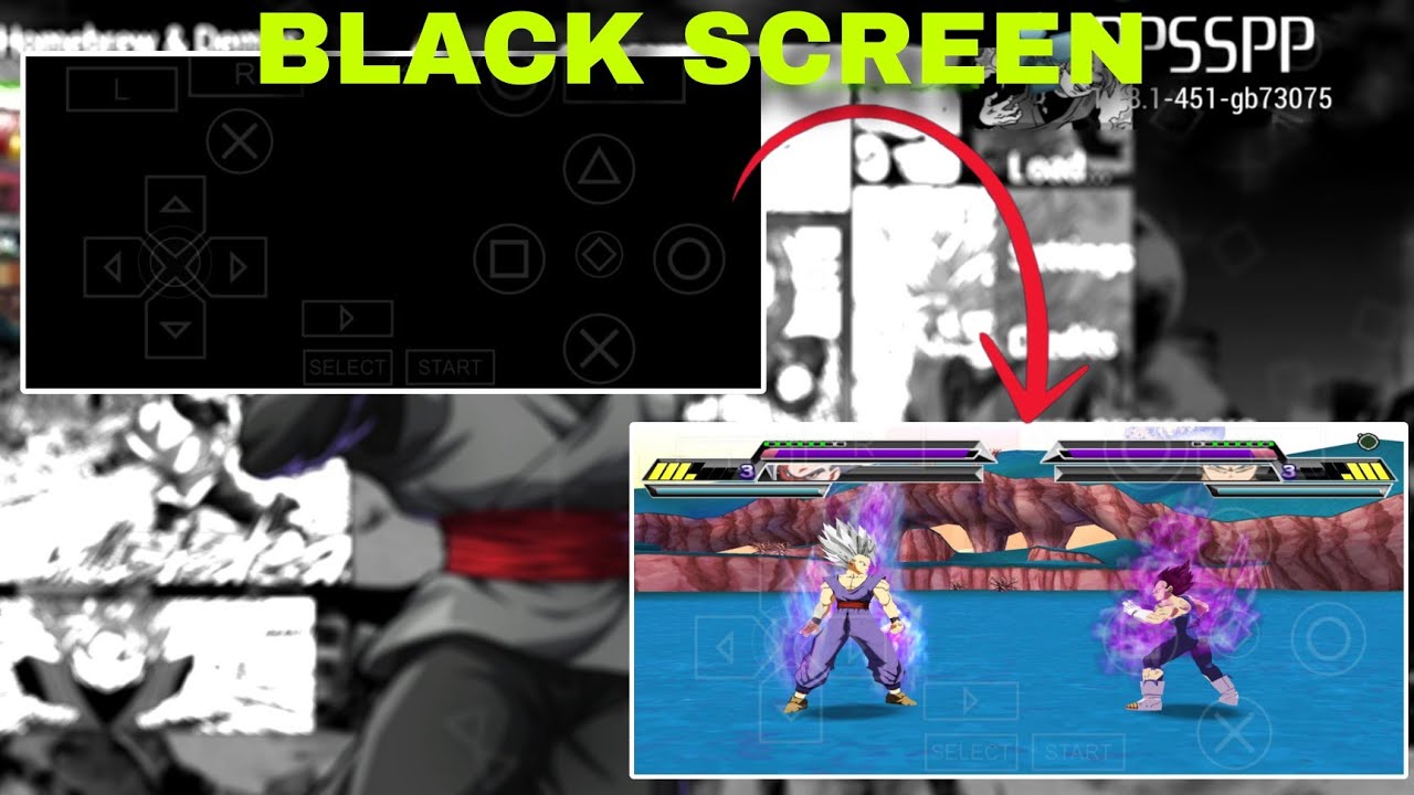 How to fix black screen in PPSSPP games | DBZ SHIN BUDOKAI 2 MODS