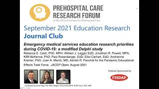 09-24-21 Education Research Podcast: Priorities! EMS Research To Do List