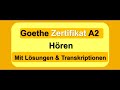 Goethe Zertifikat A2 Hören  | German Listening Exam A2