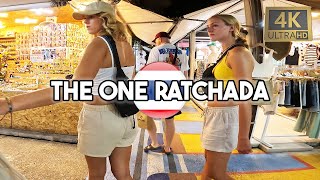 The One Ratchada Night Market in Bangkok Thailand (4k Walk Tour)