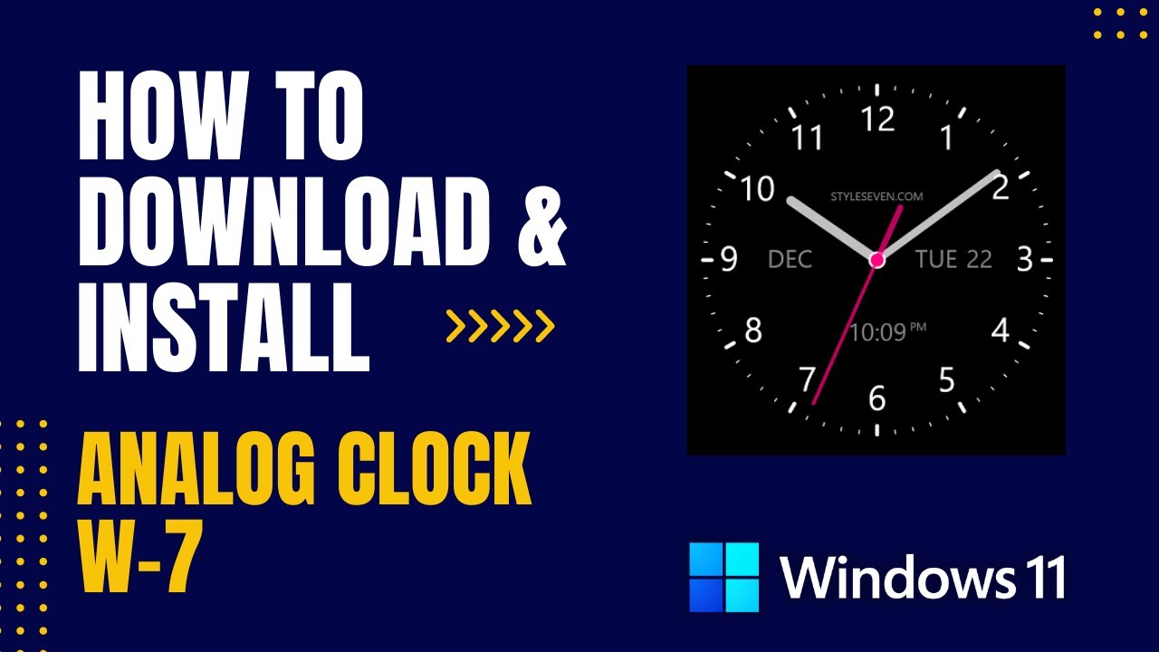 How to Download and Install Analog Clock W-7 For Windows - YouTube