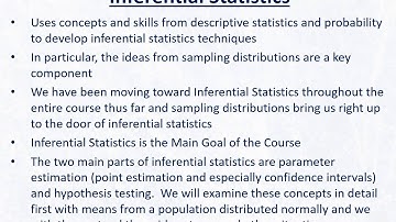 Statistics 4.1 Introduction to Inferential Statistics