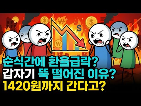 긴급 환율급락? 갑자기 뚝 떨어진 진짜 이유? 1420원 다시 간다고?