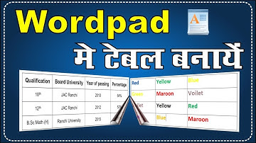 How to make Table in  #wordpad #computer