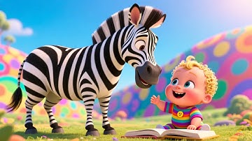 Zebra’s Zig Zag Run 🦓🏃 | Learn Colors, Numbers, and Shapes for Kids | Fun Preschool Video
