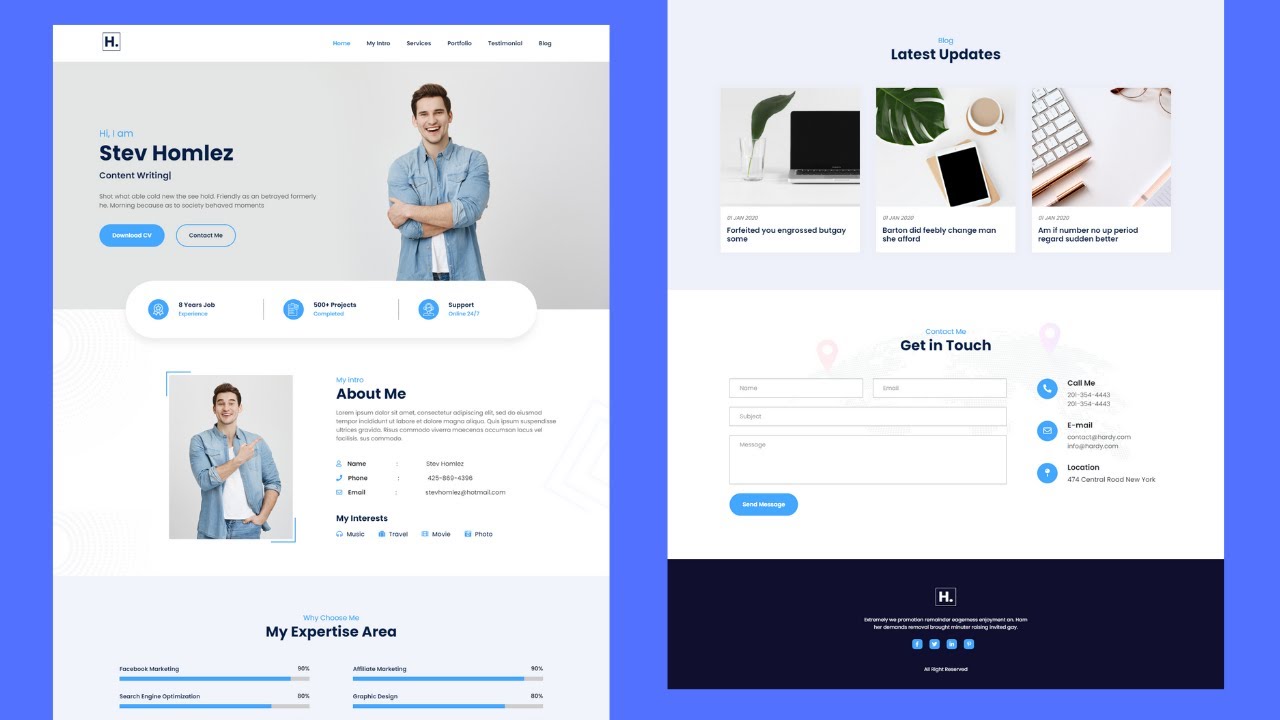 Best programmer personal portfolio template | front end developer