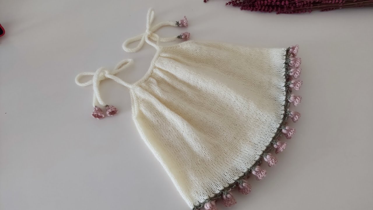 Buket elbise (bluz) knitting crochet baby knitting  design, baby dress, örgü kız çocuk elbisesi