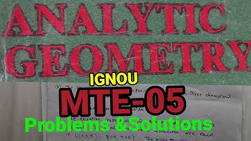Analytical Geometry|MTE-05|Problems &Solutions|MATH SOLUTIONS for all|