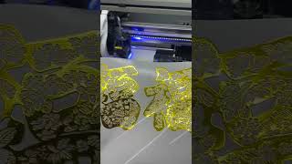 UV DTF Printer Printing on Golden Film #bronzing #tranfers bronzing & silver stamping scheme