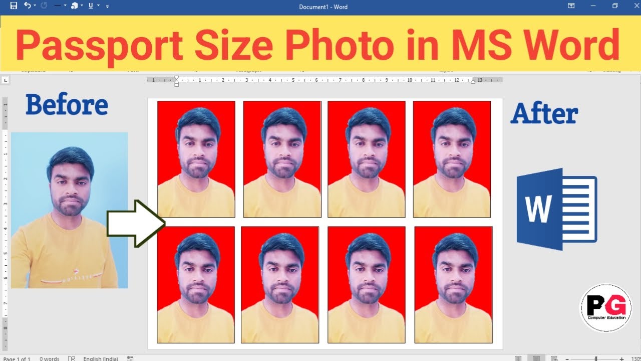 How to Make Passport Size Photo in MS Word MS Word me Passport Size