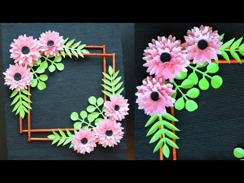 DIY Paper Flower Wall Décor - Flower Craft Ideas