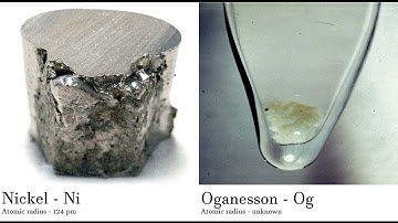 Nickel - Ni vs Oganesson - Og Comparing Element attributes Atoms