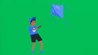 Green Screen Character Flying Kite | Makar Sankranti | 4K | Global Kreators