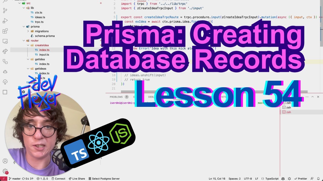 Lesson 54. Prisma: Creating Database Records (TypeScript, Node.js ...