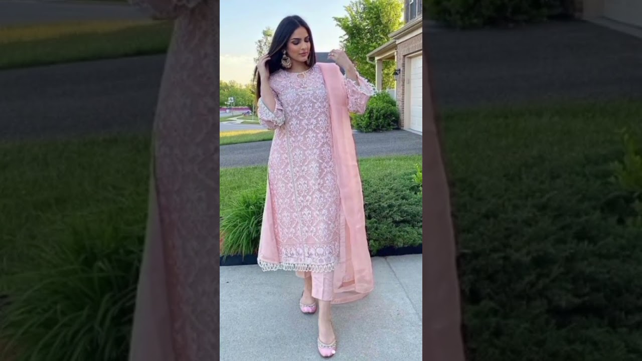 Latest and different partywear Chikan febric Palazzo suit for girls