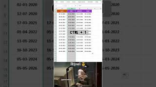 Excel Date Formatting Trick That Saves So Much Time!#excel #exceltips #spreadsheets #shorts