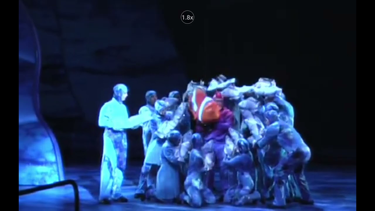 Finding Nemo the musical moonfish Marlin Dory acrhor Bruce chum Mr Ray crush bubble Deb Gill 456