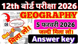  Geography Answer Key Set  Abcdefghij  Class 12th Geography Answer Key Set c 2026