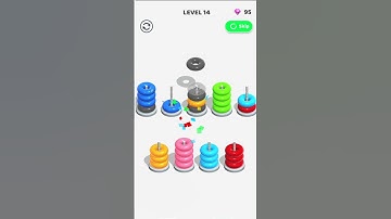 Color Hoop Stack Level 14 |Mobile Game Player| Android #Short