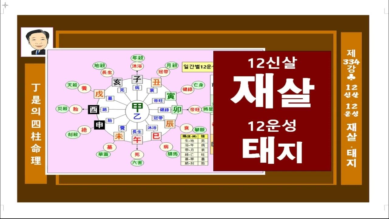 #재살 #수옥살 #태지 #재살수옥살태지가나에게주는선과악 #사주상담 #개명작명 #궁합 정시의 사주명리334강-재살 수옥살 태지 의 ...