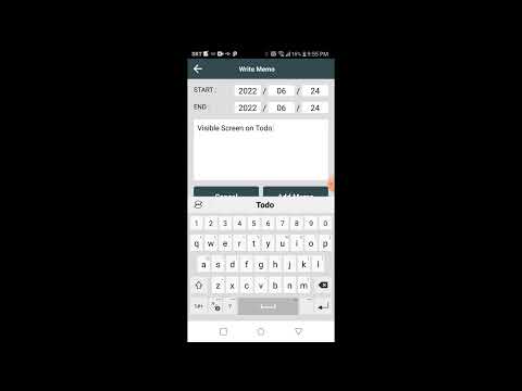 Screen on Todo Memo App