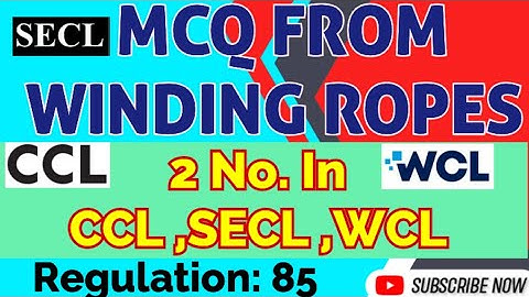 WINDING ROPES 25MCQ ||| WCL,SECL,CCL SIRDAR EXAM 2023