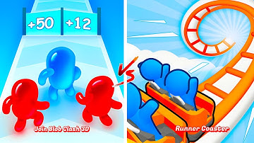 Join Blob Clash 3D VS Runner Coaster 💥🎢 Max Level Gameplay Walkthrough Android iOS Update P6V9