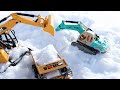 중장비 포크레인 구출놀이 장난감자동차 눈 놀이1탄 타요버스 경찰차 택시 Excavator Rescue Car Toy SNOW PLAY PoliceCar TayoBus Taxi#18