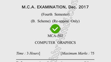 2017 Dcrust MCA 4th Sem Reappear Computer Graphics Question Paper