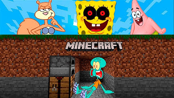 Minecraft Speedrunner Squidward VS 3 Hunters - SpongeBob Animation