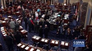 Money thrown onto Senate floor during protest (C-SPAN)