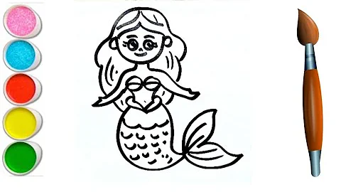Mermaid Drawing step by step for kids | How to draw mermaid | Coloring & Painting | Toddlers | Kids