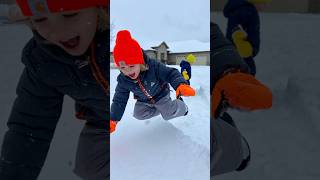 Playing in the snow with the kids ❄️☃️🥶