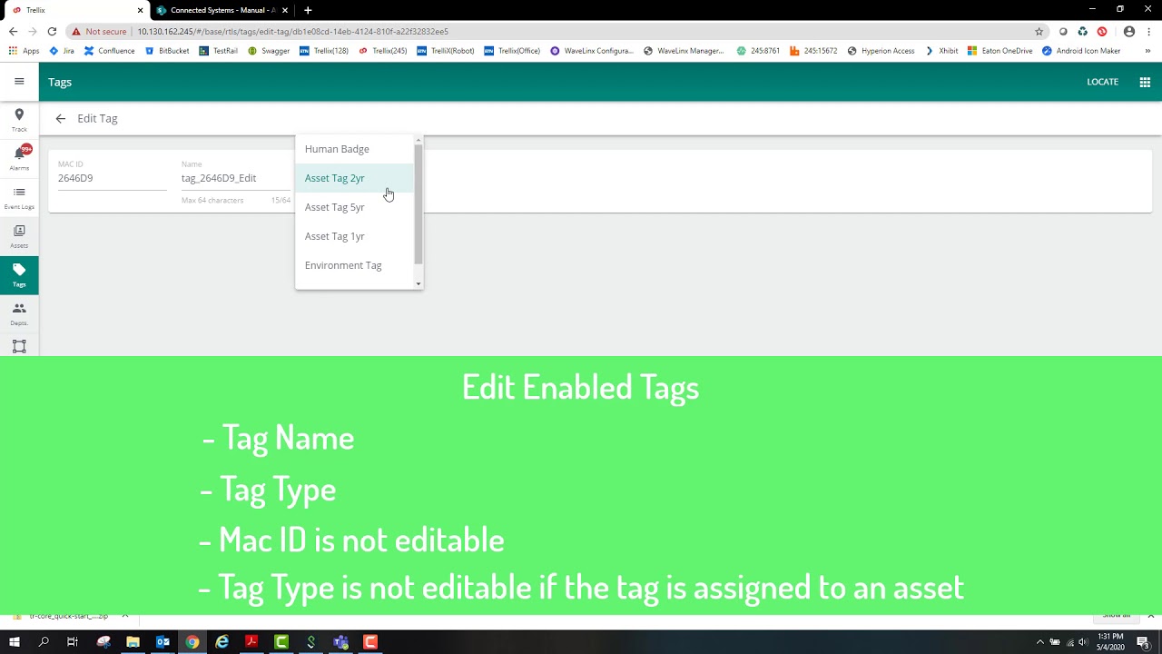 WaveLinx CORE Locate - Tags Management