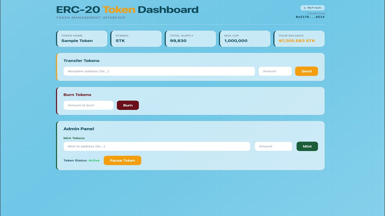 Token Launch Dashboard | Solidity Smart Contract + React Frontend ...