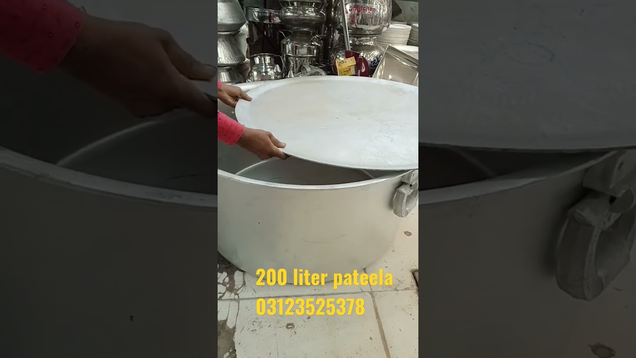 silver big pateela 200 liter capacity full wazni 38 kg weight 4 kunda...