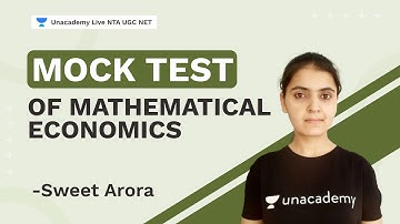 Mock Test of Mathematical Economics | Sweet Arora | NTA UGC NET 2021