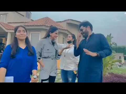 Saba Qamar Zaman And Abrar Ul Haq Having Fun At The Set Of Tumhare Husn Kay Naam