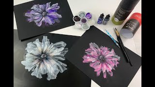 RELAXING  Flower ~ Airbrush Painting Tutorial Alcohol Ink