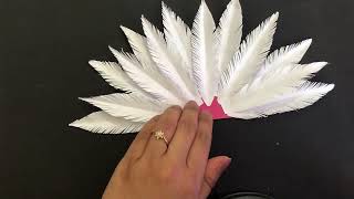 How To Make Paper Feathers | Paper Feather Flower Wall Hanging Craft - Feathers - Crafts With Paper