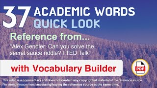 37 Academic Words Quick Look Ref from \\